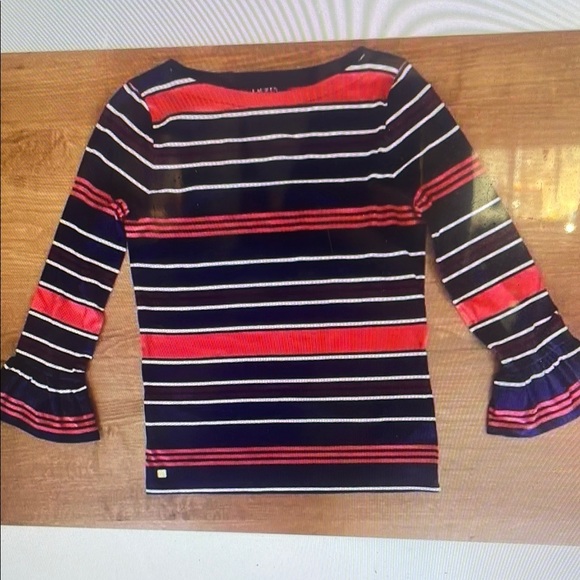 Striped Navy and Red Women's Top - Picture 1 of 1